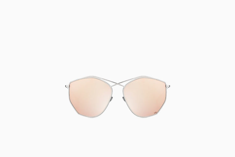 CHRISTIAN DIOR "DIORSTELLAIRE4" SUNGLASSES, SILVER-TONE AND PINK