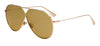 CHRISTIAN DIOR "DIORSTELLAIRE3" SUNGLASSES, GOLD-TONE AND BROWN